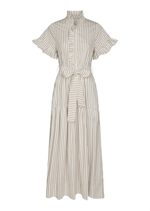 Nellie wide stripe kjole Ivory Neo Noir 